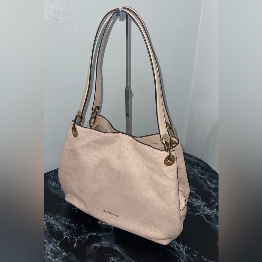 Michael Kors Handbag RAVEN PEBBLE LEATHER TOTE Purse Soft Pink AUTHENTIC